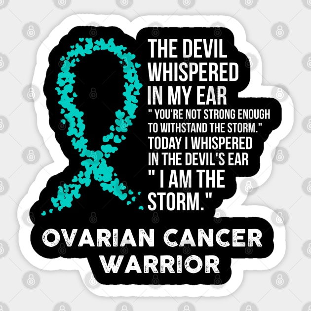 The Devil- Ovarian Cancer Awareness Support Ribbon Sticker by HomerNewbergereq